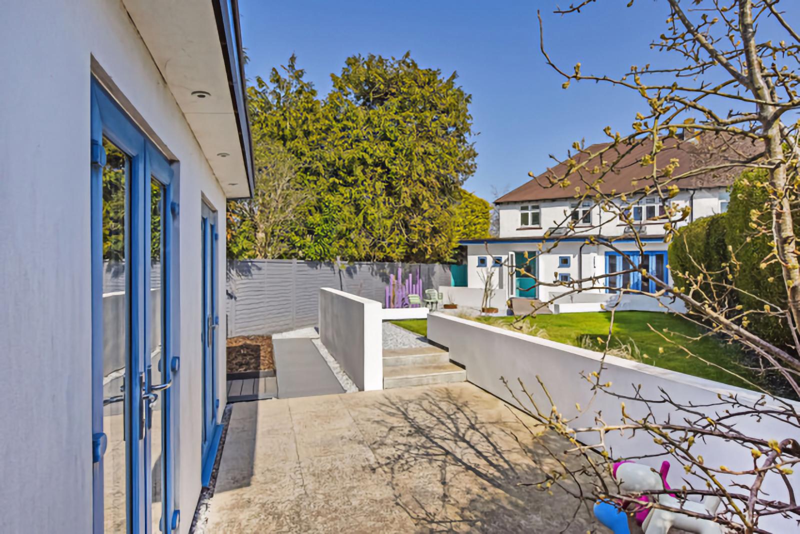 View of completed works - garden